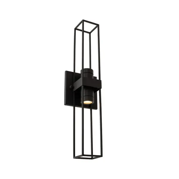 With an open, geometric frame the Eames Outdoor Collection, offered in Matte Black (MB), is stylishly architectural and modern. Lit by driverless LEDs, the single light version can be oriented for Dark Sky applications. Collection: Eames Rooms: Entry, Patio, Deck, Porch Finish: Matte Black Width: 5.00" Height: 19.00" Length: 4.00" Weight: 1.00 lb Extension from Wall: 4.00" Wire: 7" Mounting Height: 10.00" Canopy: 5"x5"x1" Bulbs Included Maximum Wattage: 11.00 W Bulb Type: LED Light Source: LED Light Output: 1600.00 lm Color Temperature: 3000 K CRI: 90 Dimmable Voltage: 120.00 V Material: Stainless Steel Country of Origin: China Safety Listing: cETL Safety Rating: Wet ADA LED