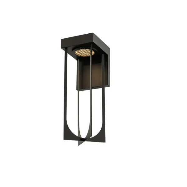 The Optika Collection is inspired by industrial vapor proof glass - without the glass. The LED downlight is softened by an anti-glare honeycomb louver. The Optika Collection comes in Matte Black (MB) finish, and is available in two sizes, small and large. Collection: Optika Outdoor Rooms: Façade, Entry, Portico, Garage Finish: Matte Black Width: 5.00" Height: 14.00" Length: 6.00" Weight: 4.00 lb Extension from Wall: 6.00" Wire: 7" Mounting Height: 3.00" Canopy: 5"x6"x6" Bulbs Included Maximum Wattage: 12.00 W Bulb Type: LED Light Source: LED Light Output: 960.00 lm Color Temperature: 3000 K CRI: 90 Dimmable Voltage: 120.00 V Material: Stainless Steel Country of Origin: China Safety Listing: cETL Safety Rating: Wet ADA LED