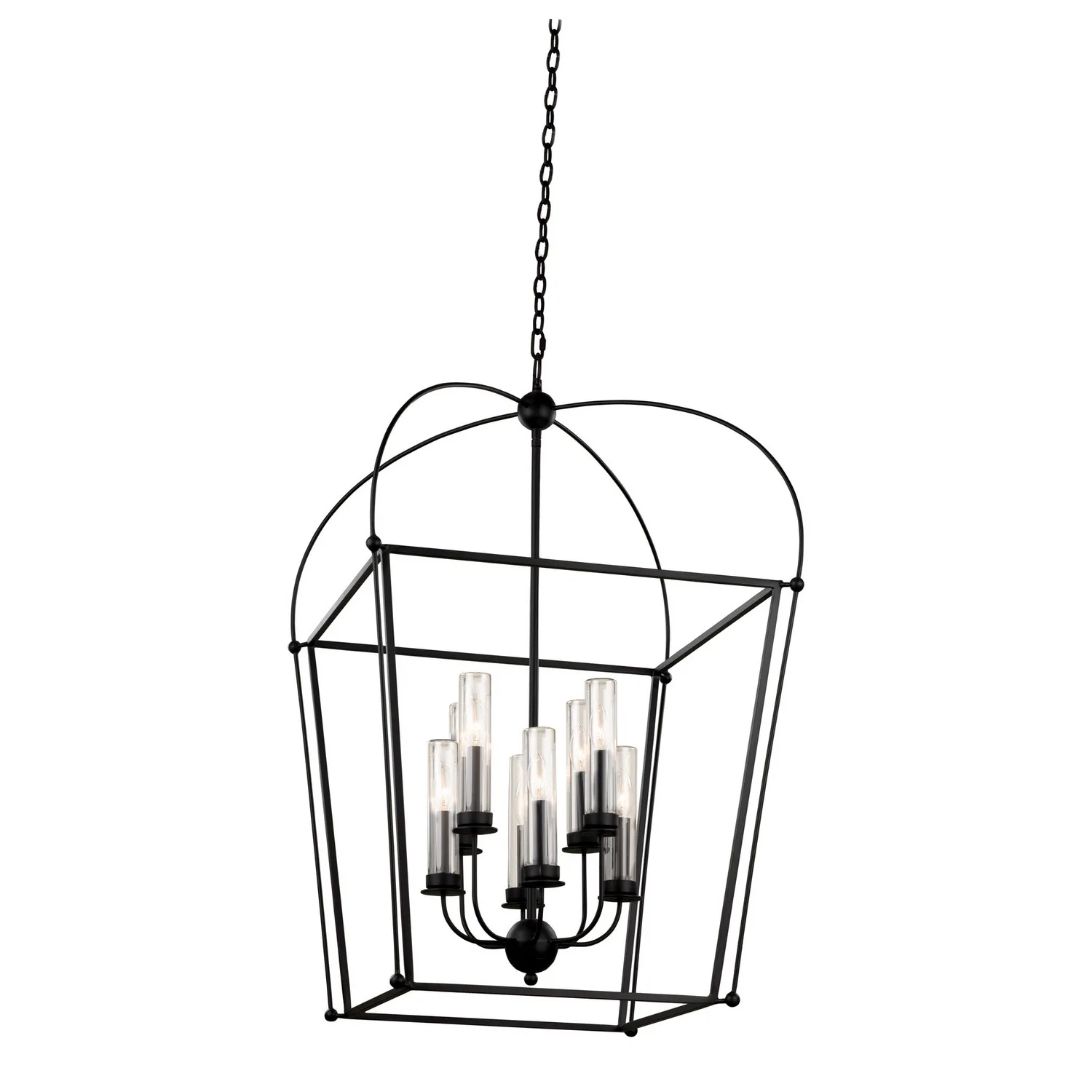 Sutter Eight Light Pendant in Smooth Matte Black