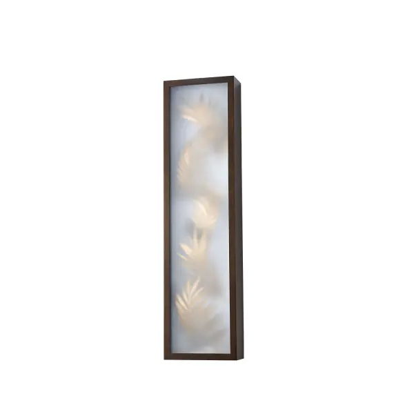 Step into a world of misty enchantment. Folium is inspired by the elusive beauty of leaves in the fog. Crafted from stainless steel, this low profile outdoor lighting design creates a sense of mysterious depth. Featuring advanced CCT LED technology, it provides customizable color temperature changes, ensuring a visually captivating yet glare free lighting experience for your space. Collection: Folium Rooms: Front Door, Garage, Shed, Bathroom Finish: Old Bronze Width: 9.00" Height: 34.00" Extension from Wall: 4.00" Wire: 12" Canopy: 1"x33.75"x8" Bulbs Included Maximum Wattage: 19.00 W Bulb Type: LED Bulb Base: Integrated Light Source: LED Light Output: 1919.00 lm Color Temperature: 3000 K CRI: 90 Dimmable Voltage: 120.00 V Material: Stainless Steel |Frosted Glass Country of Origin: China Safety Listing: UL-cUL Safety Rating: Wet ADA LED - alternate view