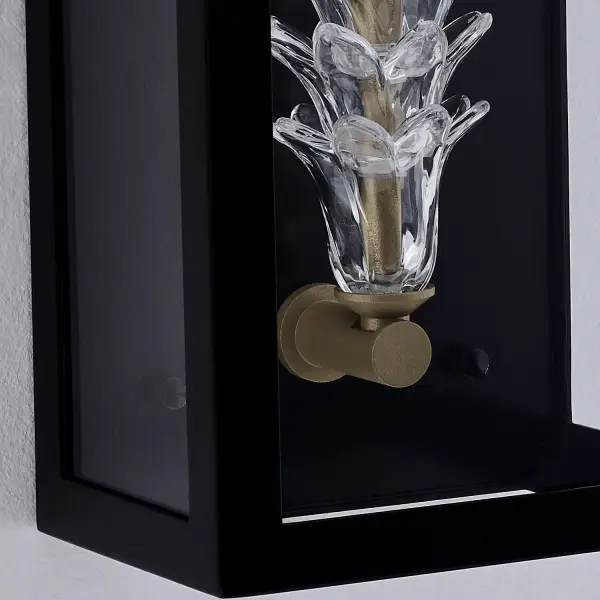 Discover the elegance of the Midsummer collection, where classic lantern designs meet nature-inspired charm. This collection features a distinctive layered glass petal column that offers a captivating soft glow, with the light effect purposefully segmented to highlight each intricate petal. Its blend of modern and classic design makes it perfect for illuminating main entryways and outdoor patio areas. Crafted with a Matte Black (MB) Fluorocarbon coating, these fixtures promise durability even in the harshest environments. Elevate your outdoor spaces with timeless beauty and practical elegance. Collection: Midsummer Finish: Matte Black Width: 7.00" Height: 22.00" Weight: 15.00 lb Extension from Wall: 5.00" Wire: 7" Canopy: 7"x5"x17" Number of Bulbs: 1 Maximum Wattage: 40.00 W Bulb Type: E26 Bulb Base: E26 Medium Dimmable Voltage: 120.00 V Material: Stainless Steel Brass Glass Country of Origin: China Safety Listing: ETL-CETL Safety Rating: Wet - alternate view
