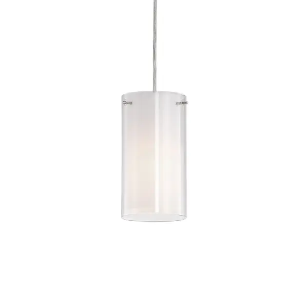 The Firenze 4-inch pendant combines contemporary styling with practical scale. Its white cylinder glass with opal inner layer creates soft, diffused lighting perfect for task areas or multiples in a row.