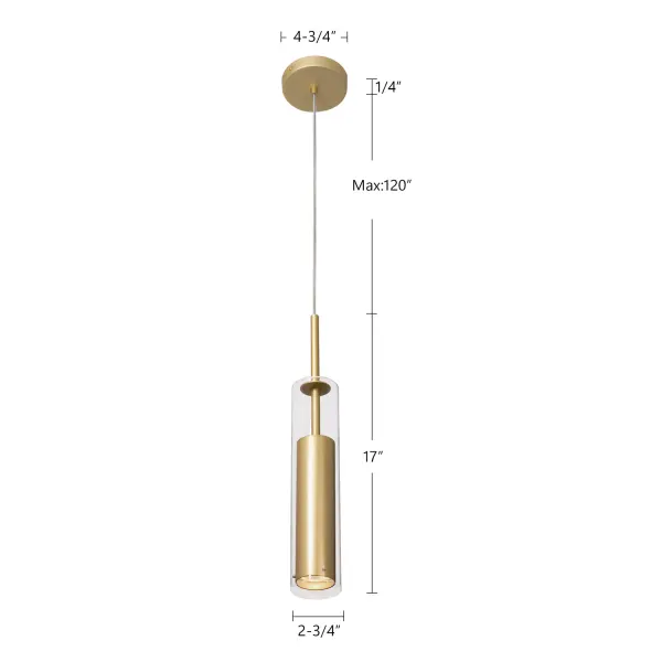 Jarvis 3-Inch Pendant in Brushed Gold - Image 11