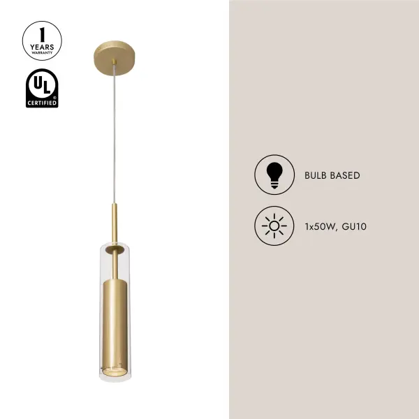 Jarvis 3-Inch Pendant in Brushed Gold - Image 13