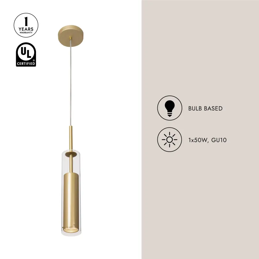 Jarvis 3-Inch Pendant in Brushed Gold - Image 13