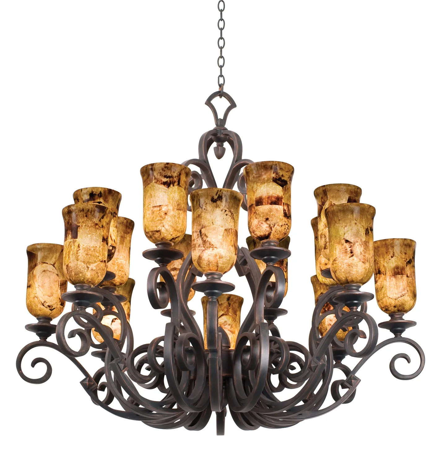 Ibiza 16 Light Chandelier in Antique Copper