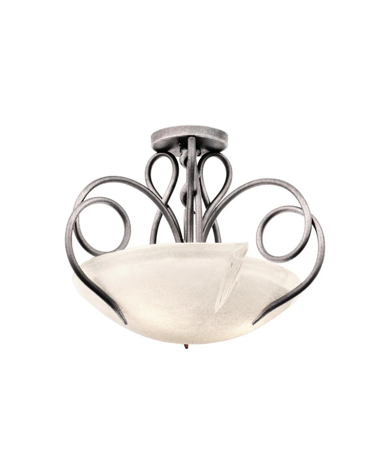 Tribecca Three Light Semi Flush Mount in Pearl Silver