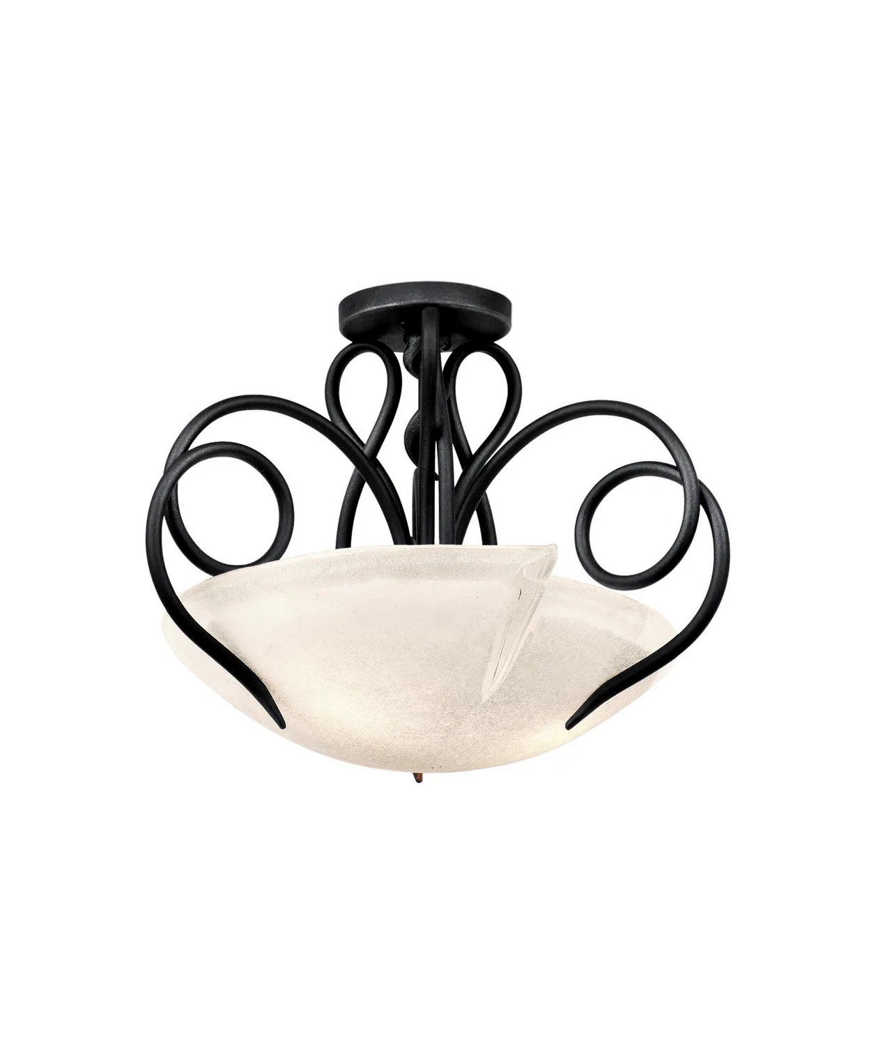 Tribecca Three Light Semi Flush Mount in Tortoise Shell