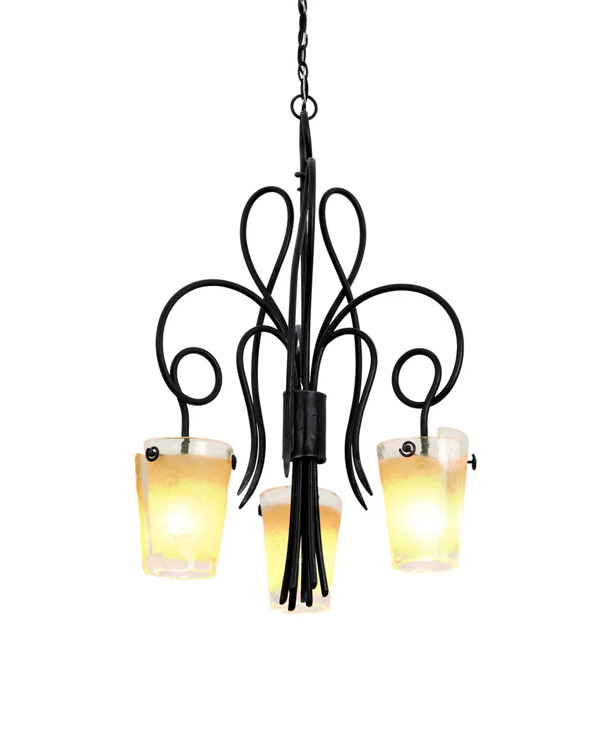 Tribecca Three Light Chandelier in Tortoise Shell
