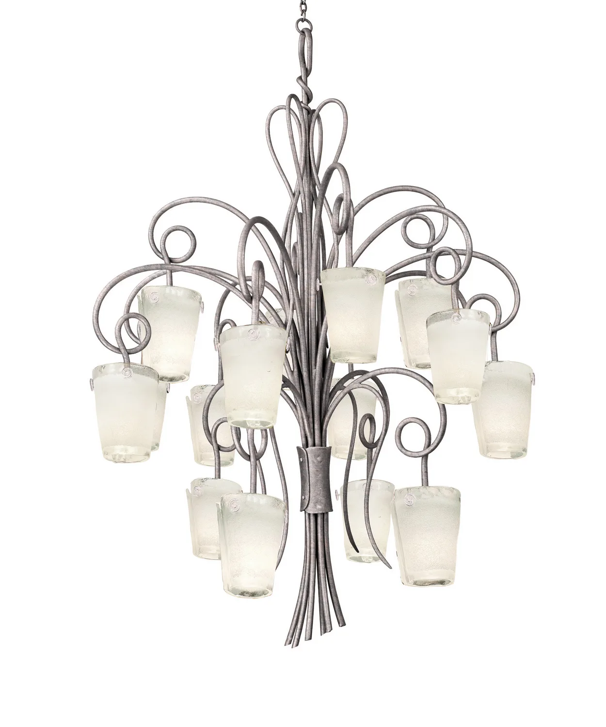 Tribecca 16 Light Foyer Pendant in Pearl Silver