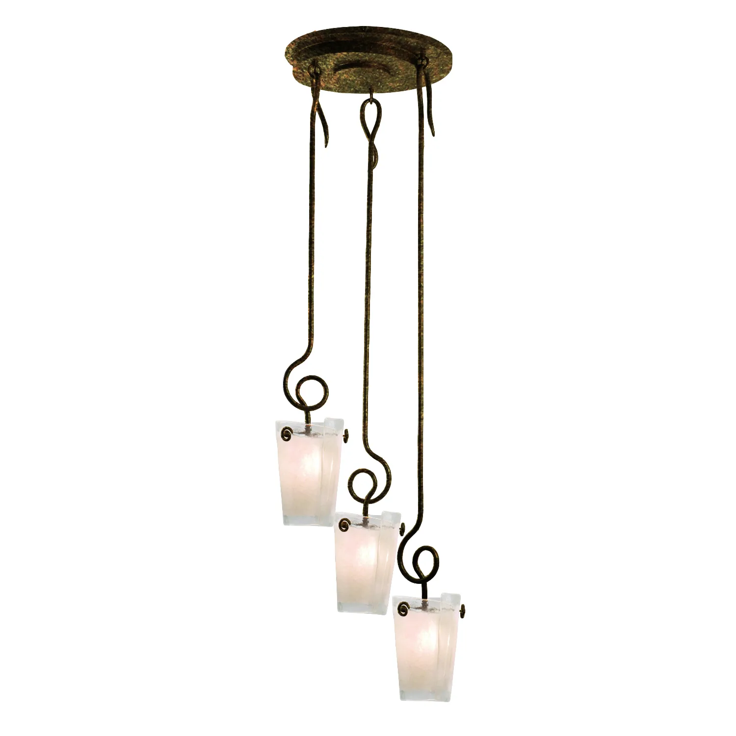 Tribecca Three Light Foyer Pendant in Antique Copper