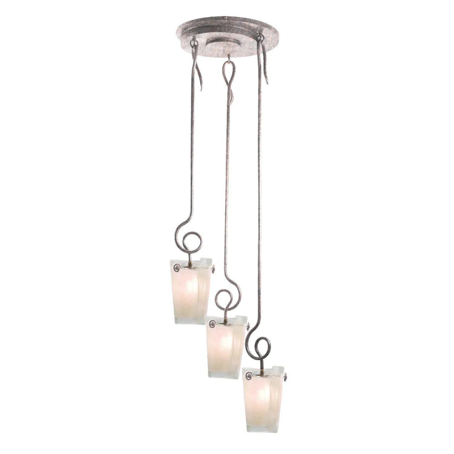 Tribecca Three Light Foyer Pendant in Pearl Silver