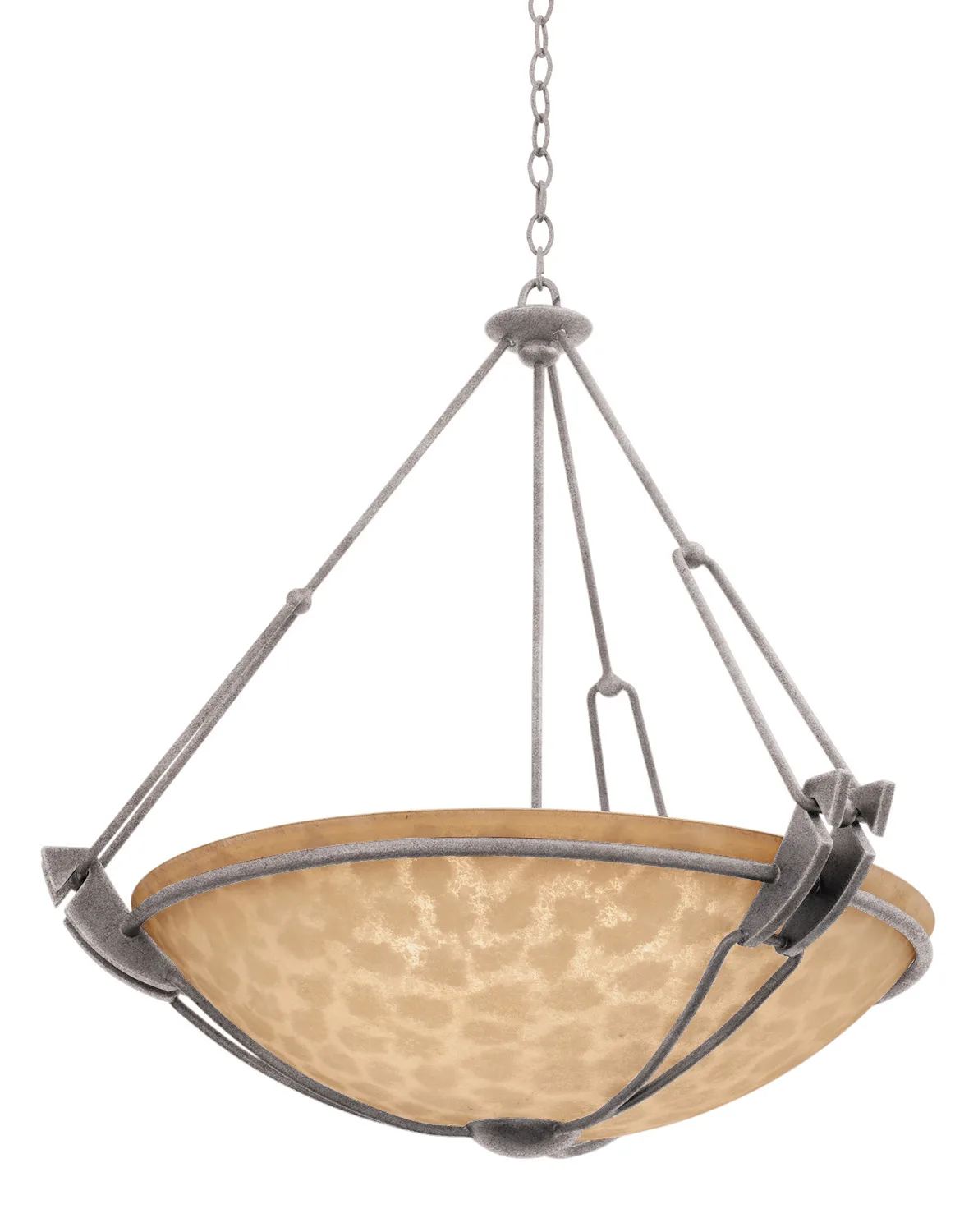 Grande Three Light Pendant in Country Iron