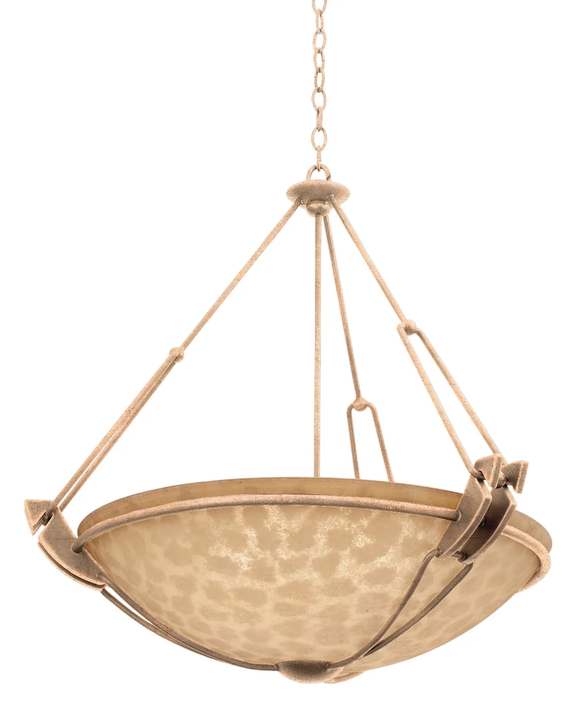 Grande Three Light Pendant in Modern Gold