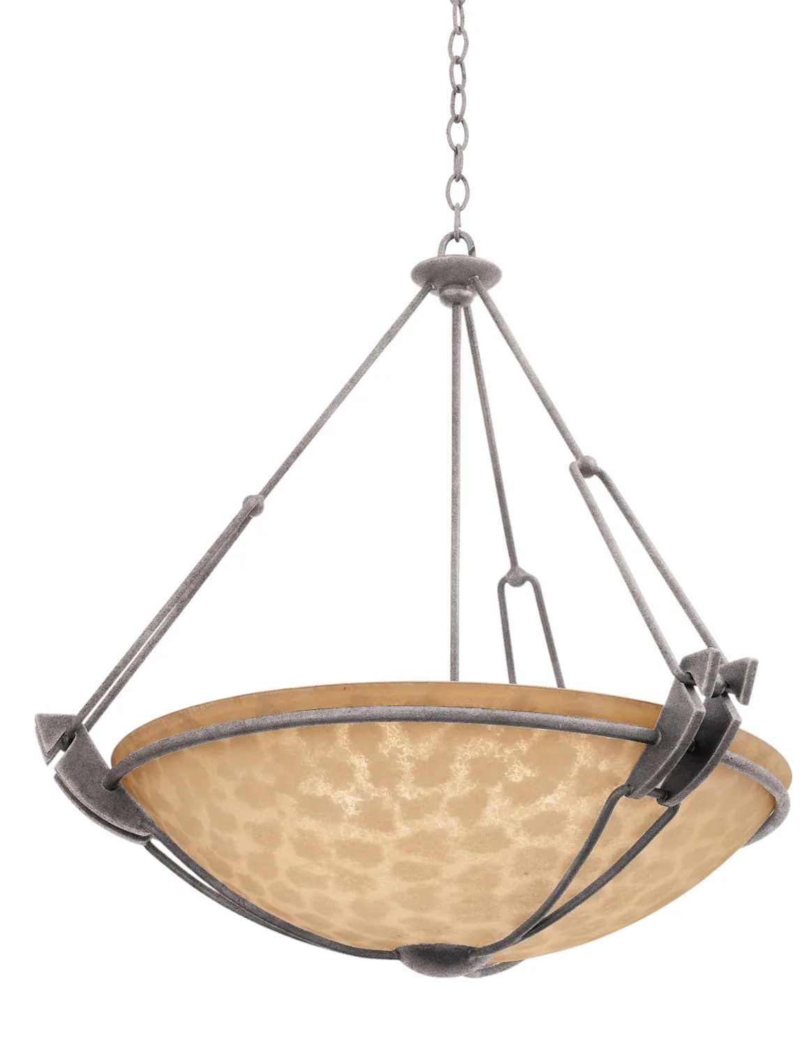 Grande Six Light Pendant in Country Iron