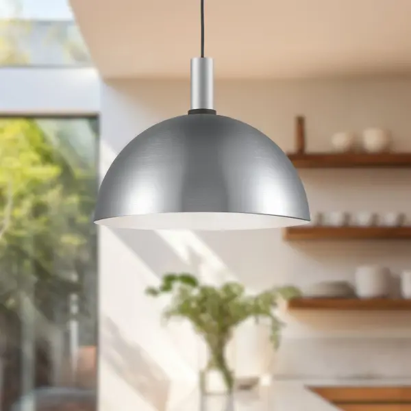 Archibald 16" Pendant in White with Gold Detail - Image 3