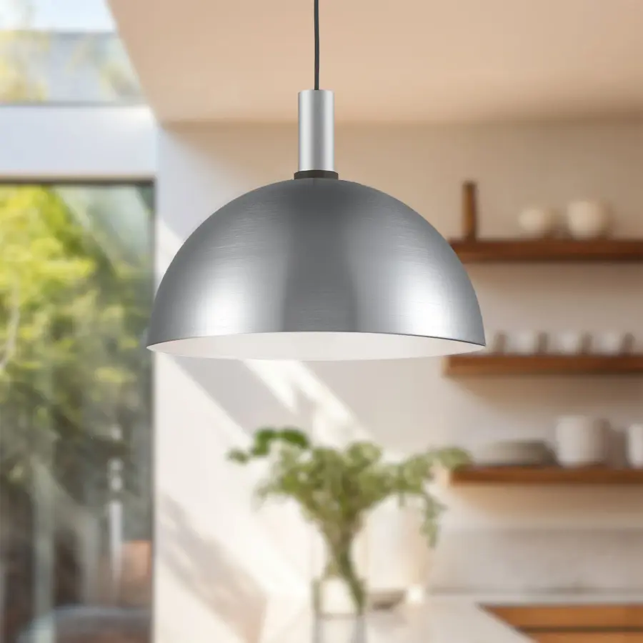 Archibald 16" Pendant in White with Gold Detail - Image 3