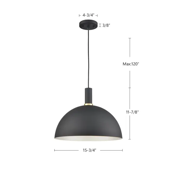 Archibald 16" Pendant in White with Gold Detail - Image 7
