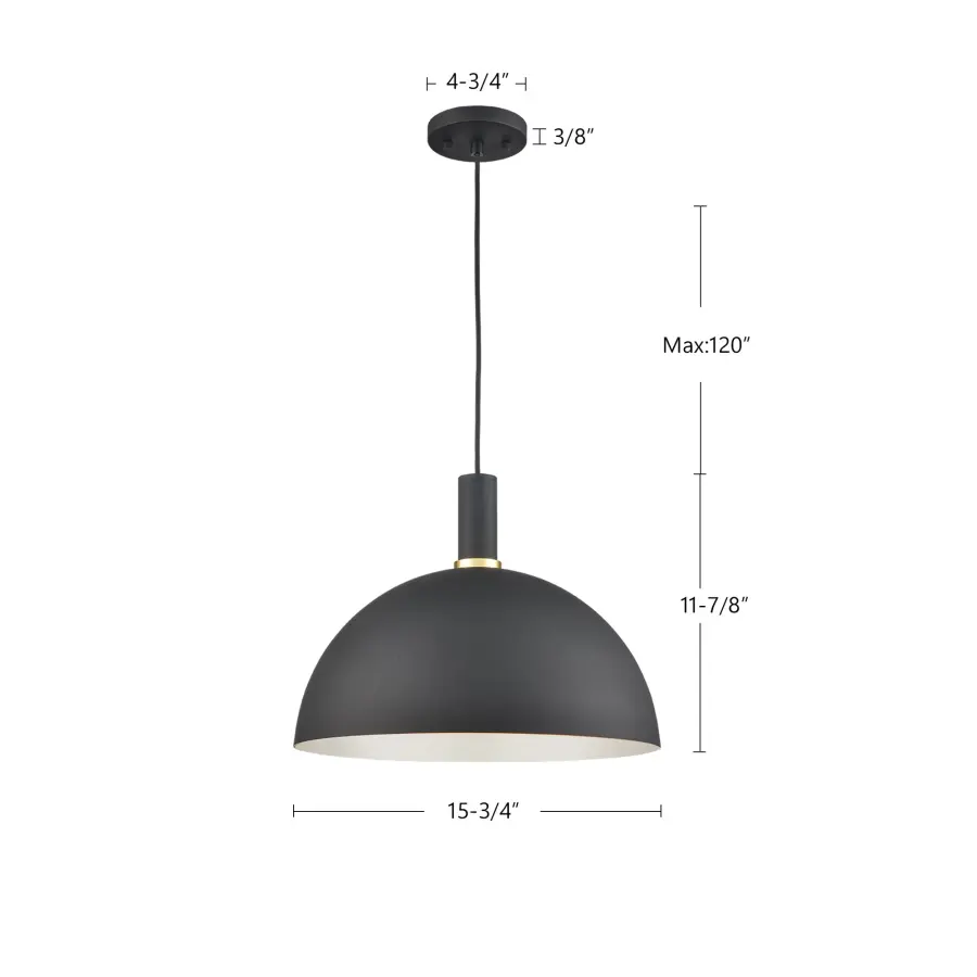 Archibald 16" Pendant in White with Gold Detail - Image 7