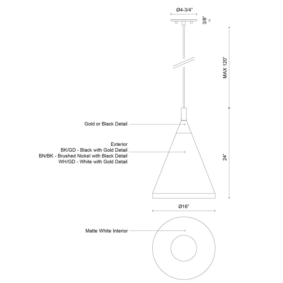 Dorothy 16" Pendant Light - Image 8