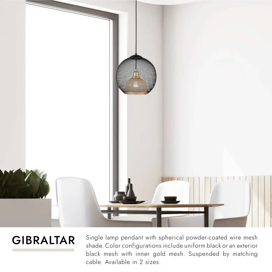 Gibraltar 12-Inch Wire Mesh Pendant - Image 7