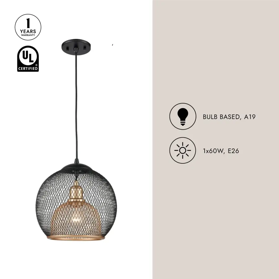Gibraltar 12-Inch Wire Mesh Pendant - Image 8