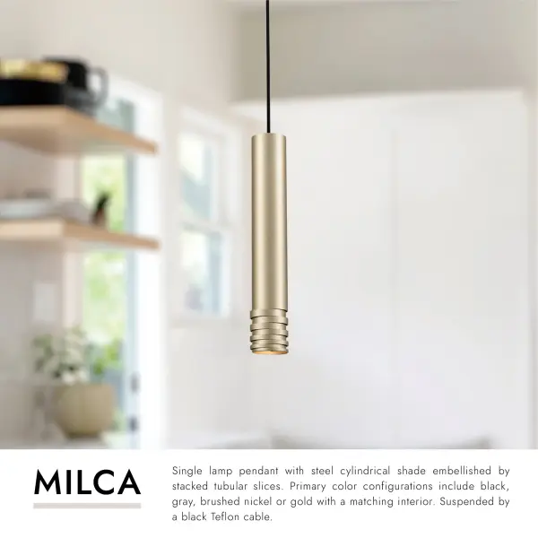 Milca 15-Inch Matte Black Pendant Light - Image 6