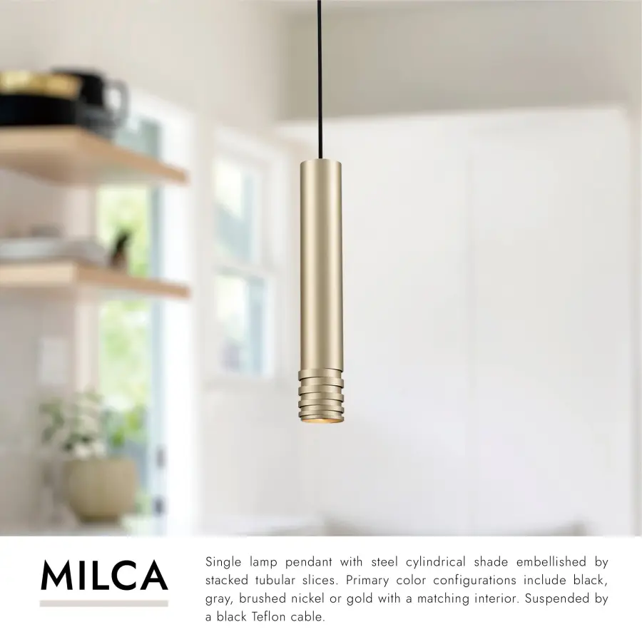 Milca 15-Inch Matte Black Pendant Light - Image 6