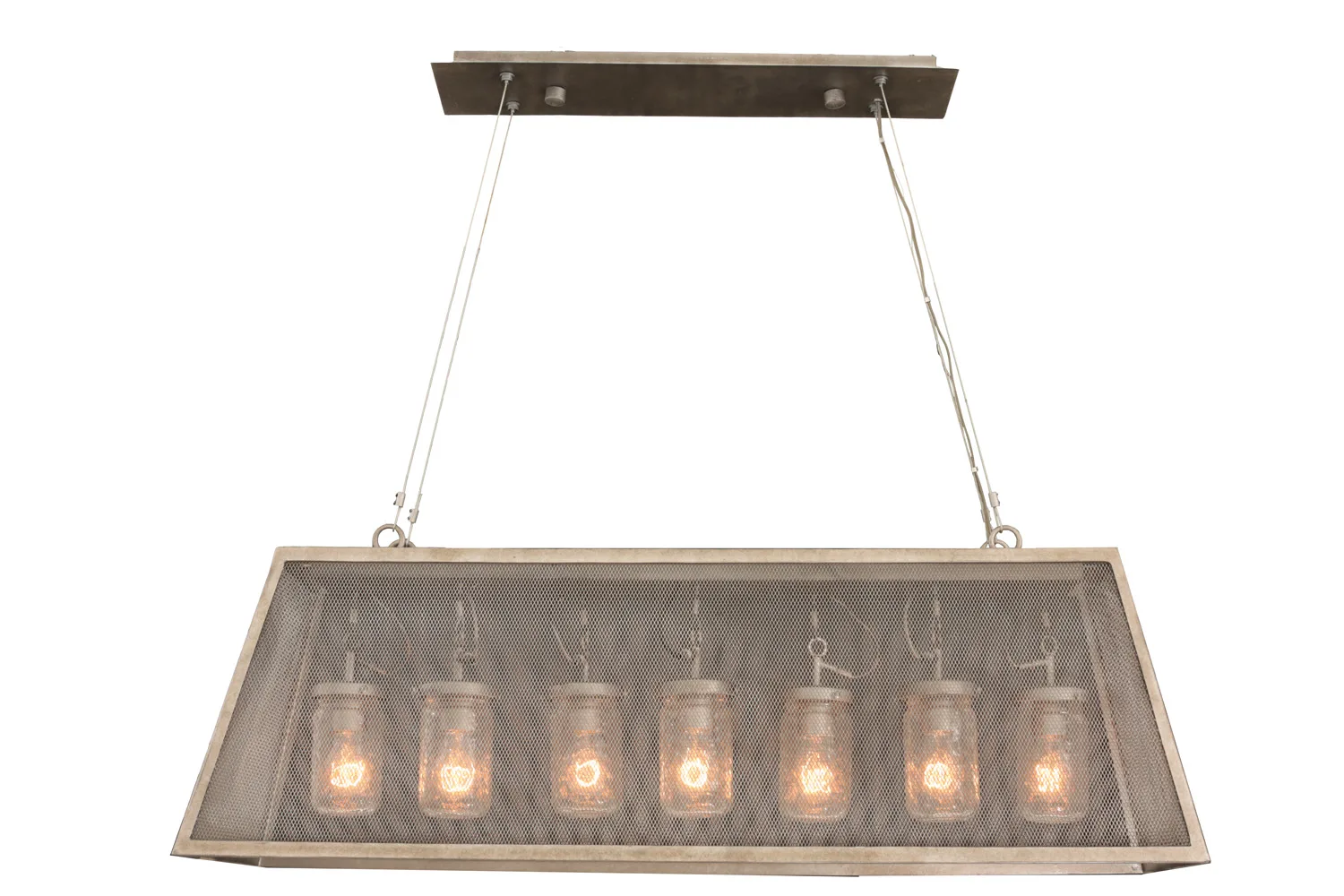 Highland Seven Light Island Pendant in Country Iron