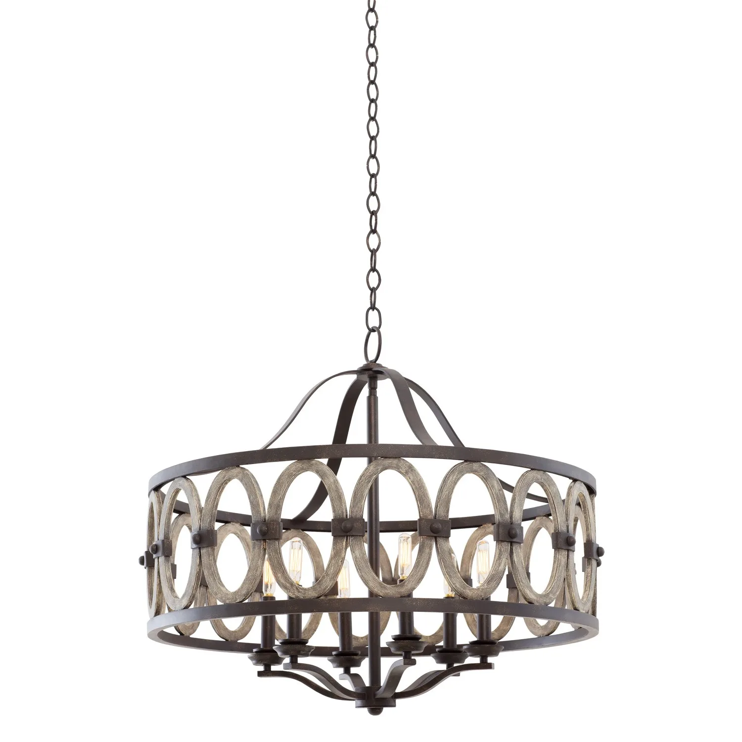 Belmont Six Light Pendant in Florence Gold