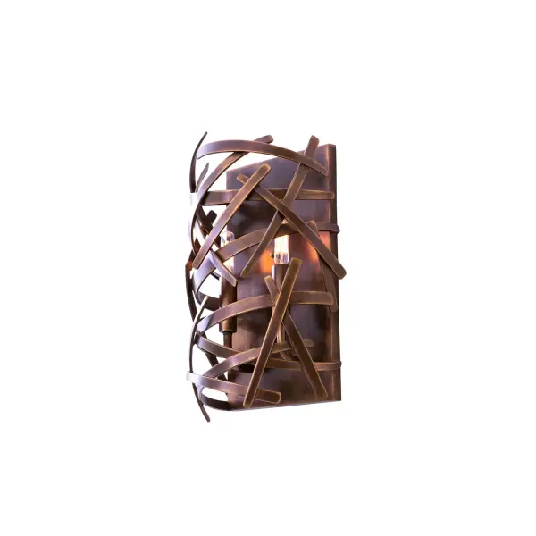 Constructed of recycled steel, the Ambassador features a sputnik interior cluster of lights surrounded by the patterned Orb. Finish is hand painted Copper Patina. Collection: Ambassador Rooms: Living Room, Bedroom, Family Room, Dining Room Finish: Copper Patina Width: 9.00" Height: 15.00" Weight: 7.00 lb Extension from Wall: 6.00" Wire: 6" Number of Bulbs: 2 Maximum Wattage: 60.00 W Bulb Type: Candelabra Bulb Base: E12 Candelabra Dimmable Voltage: 120.00 V Material: Recycled Steel Country of Origin: Phillipines Safety Listing: cETL Safety Rating: Dry