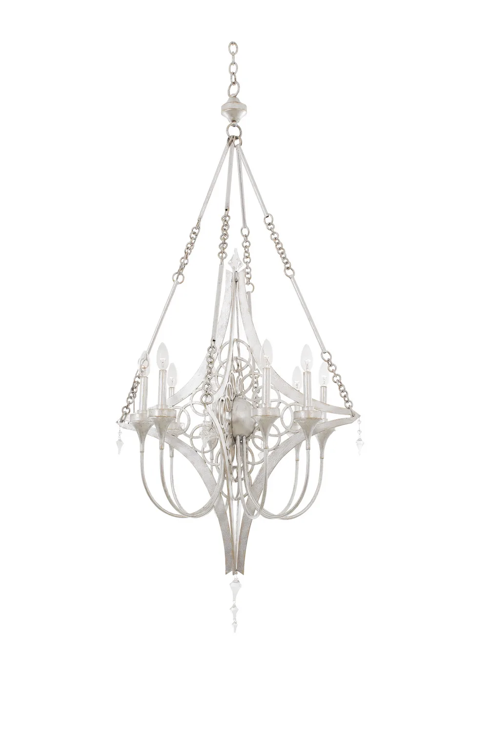 Loveland Eight Light Chandelier in Gold Silver Leaf