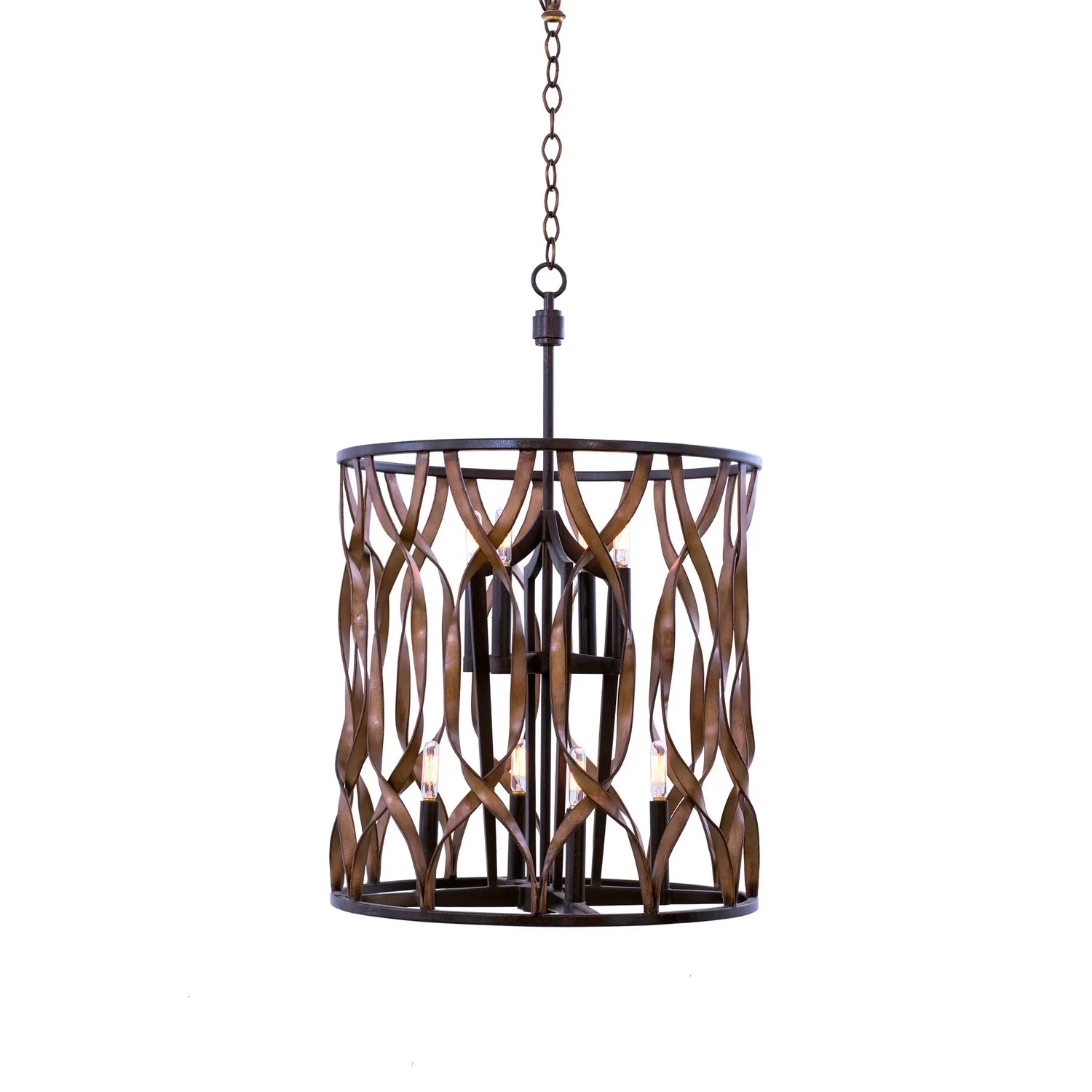 Soho Eight Light Foyer Pendant in Milk Chocolate