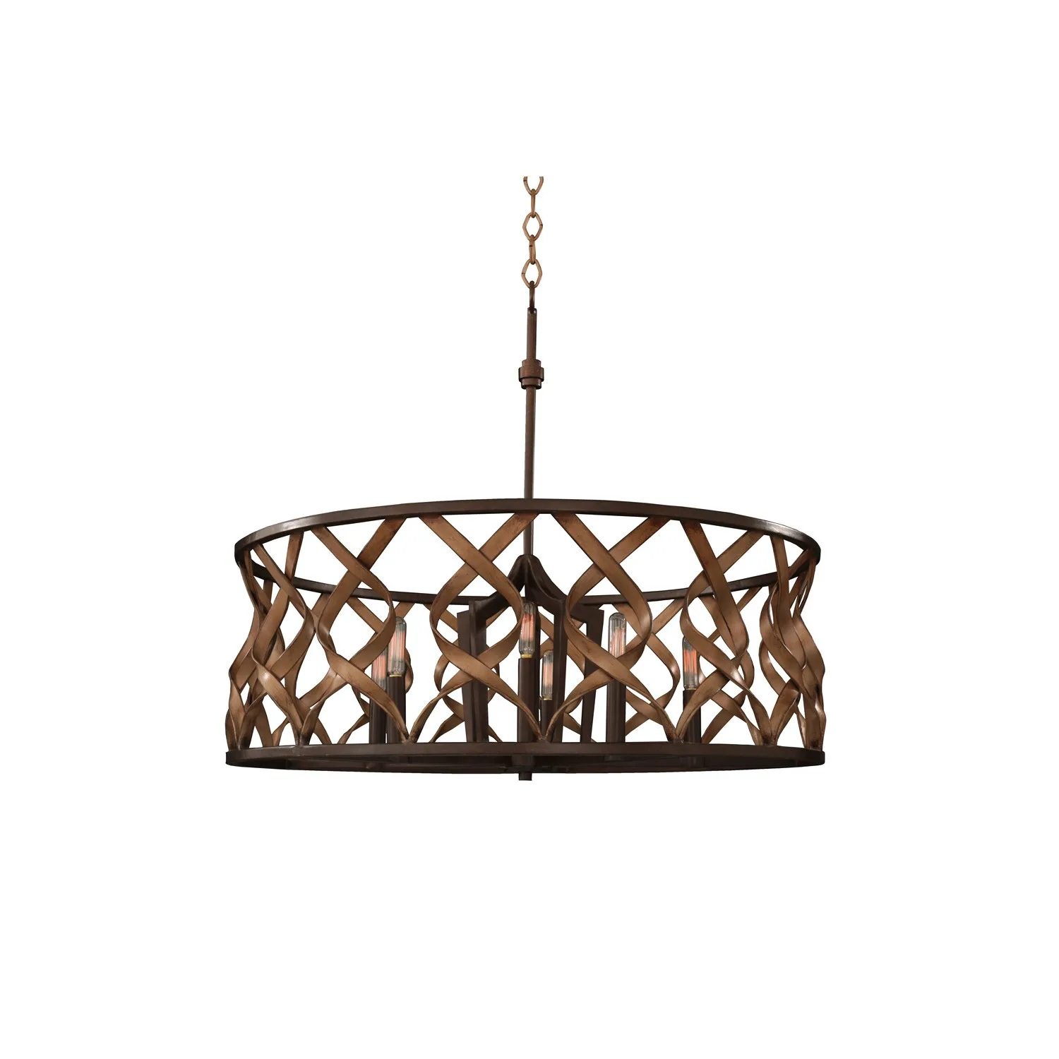 Soho Six Light Pendant in Milk Chocolate