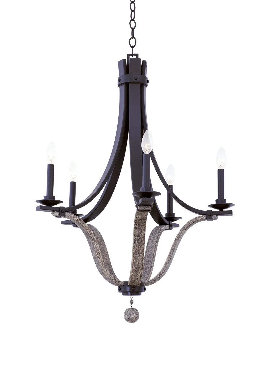 Lansing Five Light Chandelier in Satin Bronze
