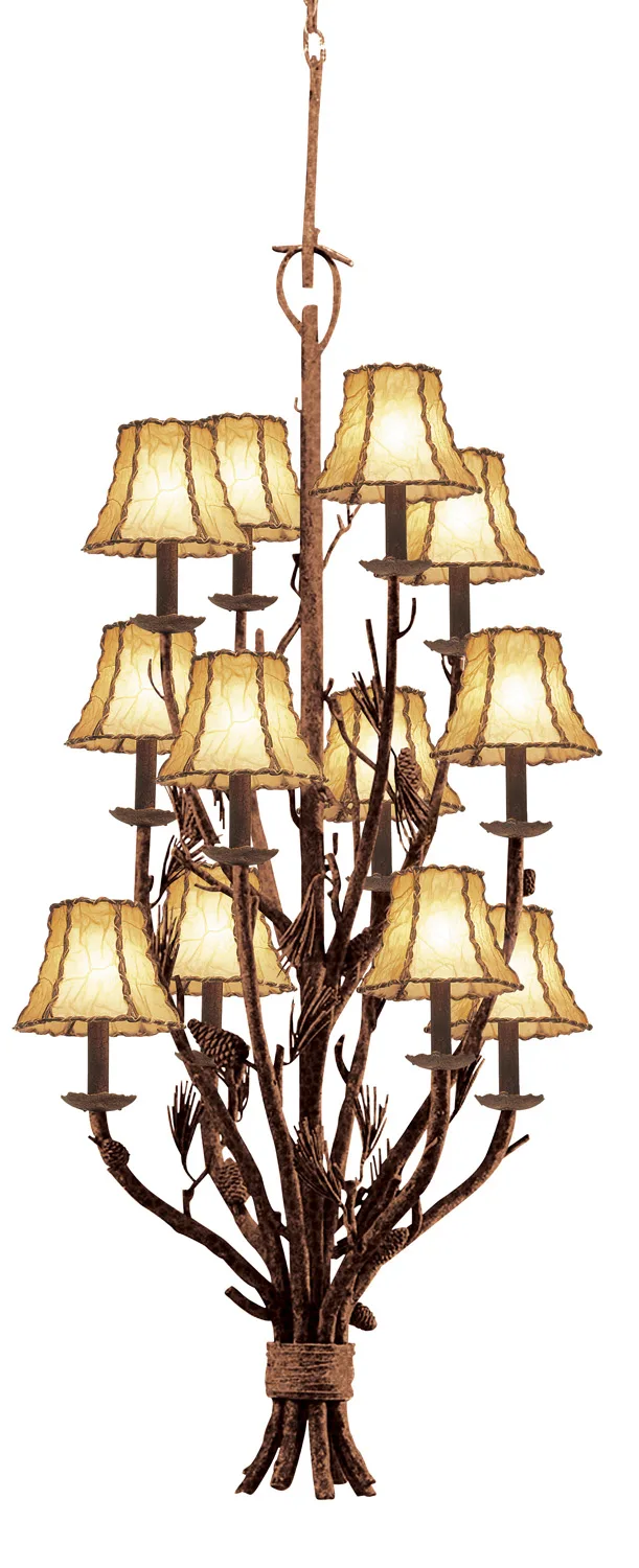 Ponderosa 12 Light Foyer Pendant in Ponderosa
