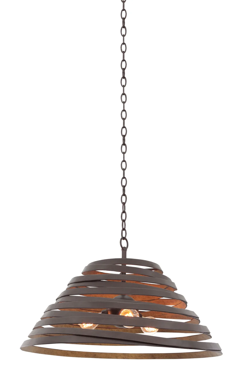 Tempest Three Light Pendant in Bronze Gold