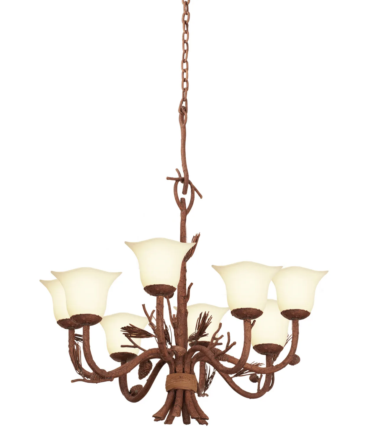 Ponderosa Eight Light Chandelier in Ponderosa