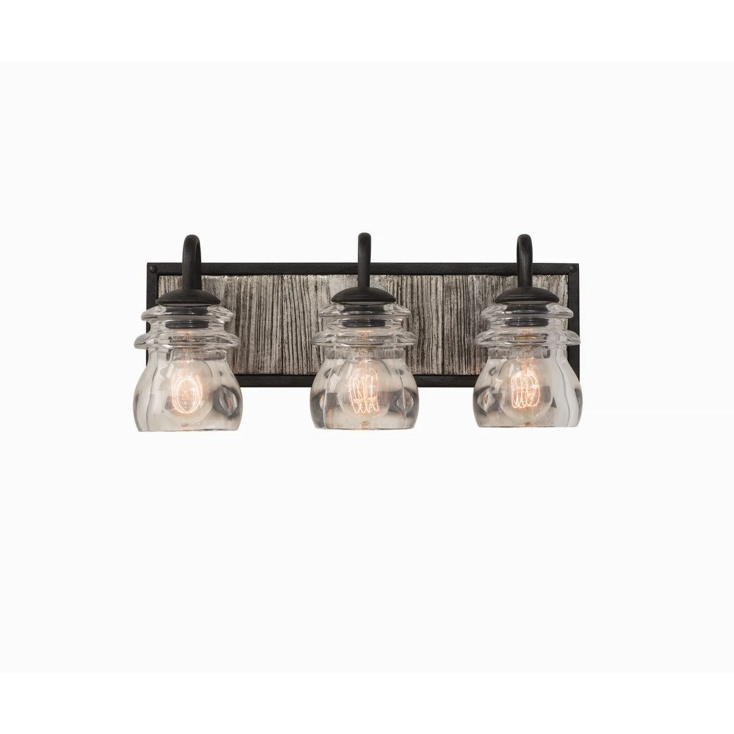 Bainbridge Three Light Bath in Black Iron
