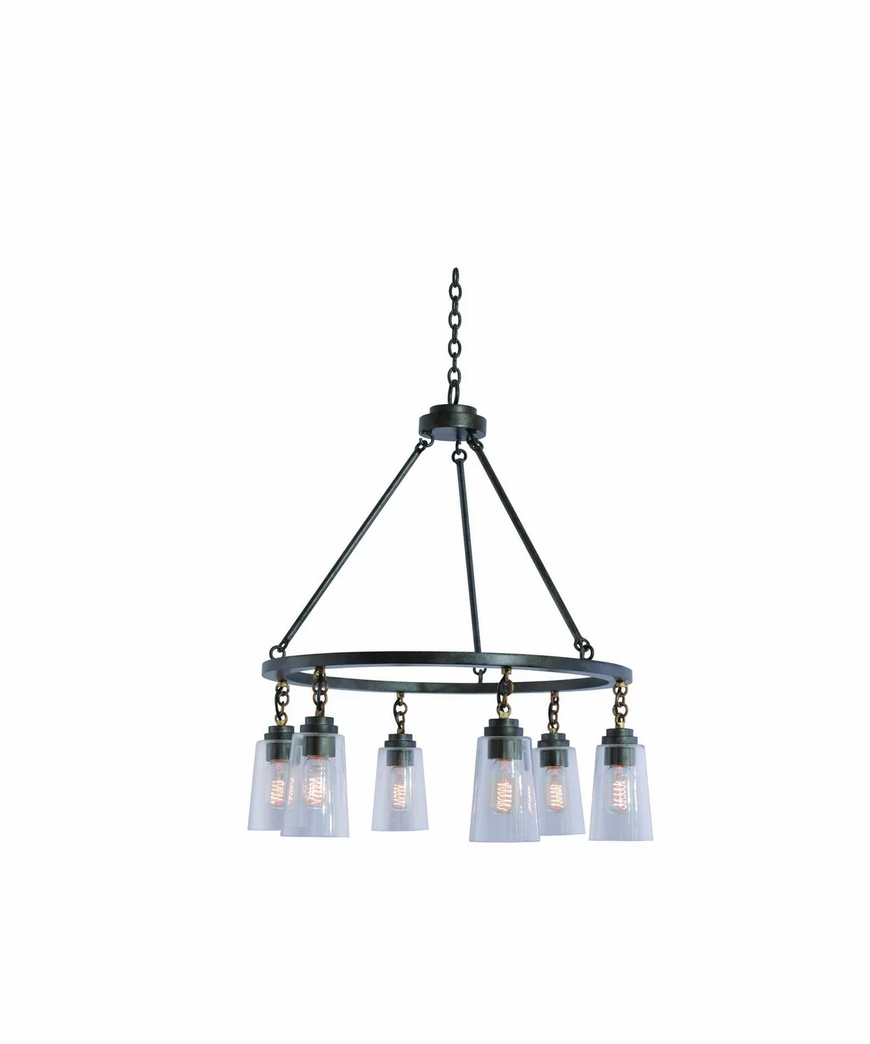 Dillon Six Light Pendant in Milled Iron