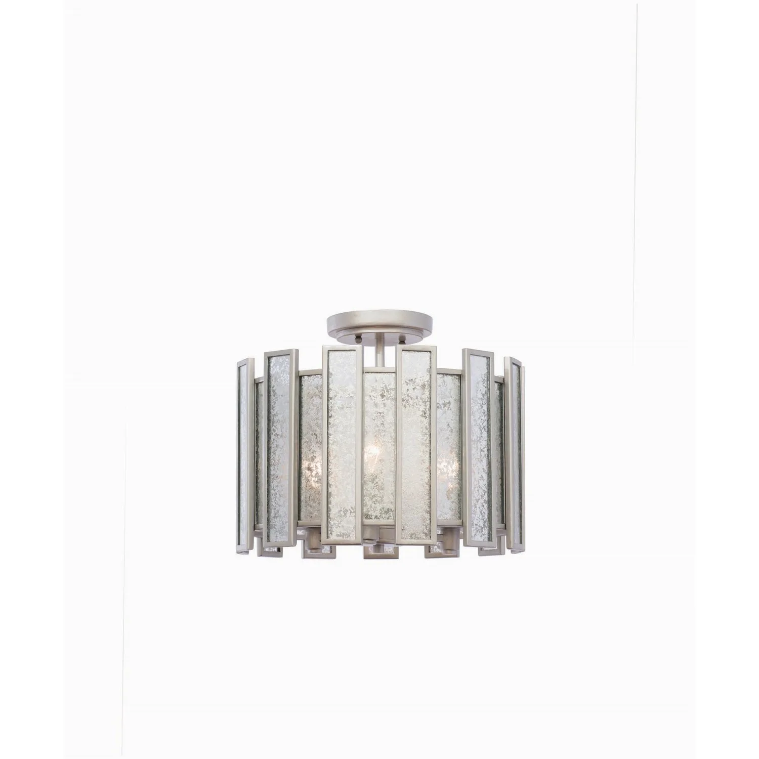 Palisade Three Light Semi Flush Mount in Tarnished Silver