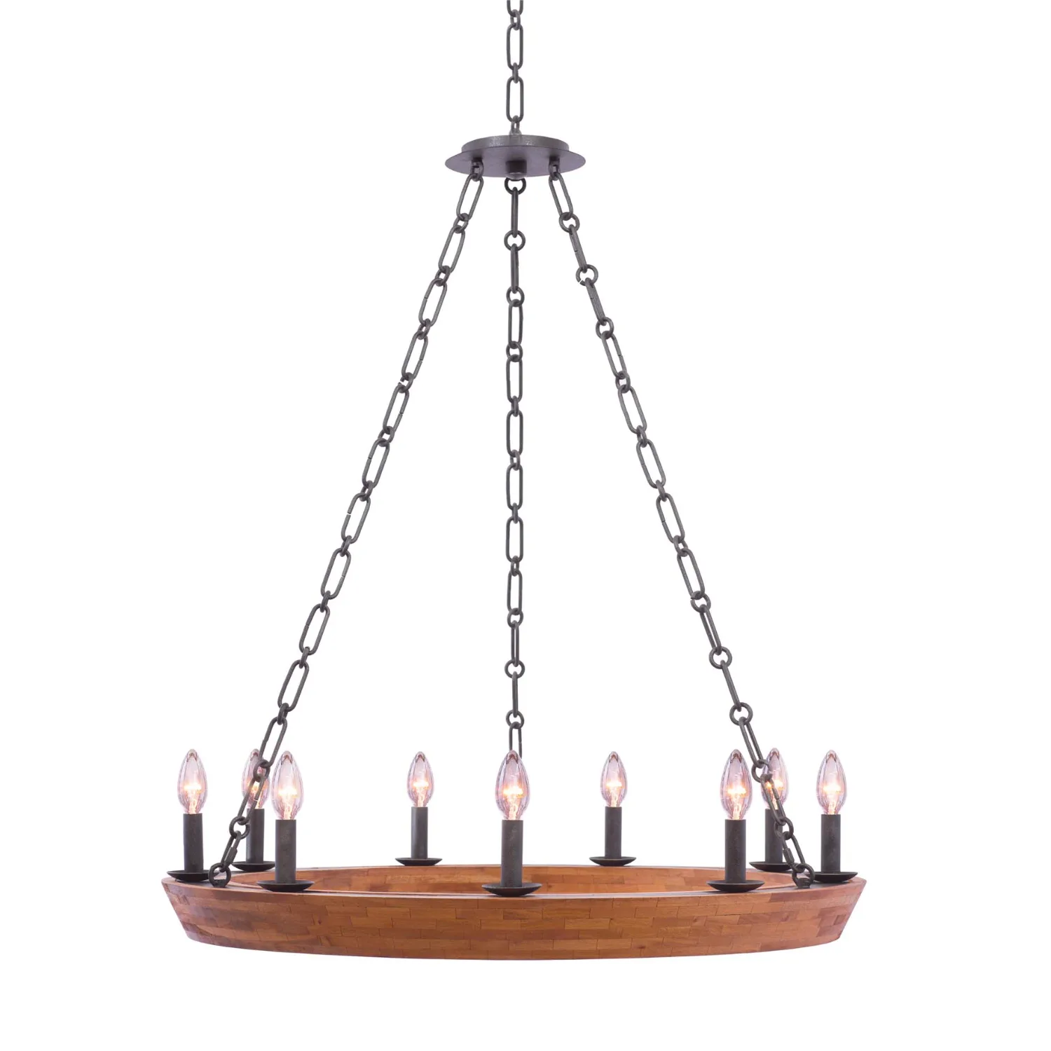 Lansdale Nine Light Chandelier in Black Iron
