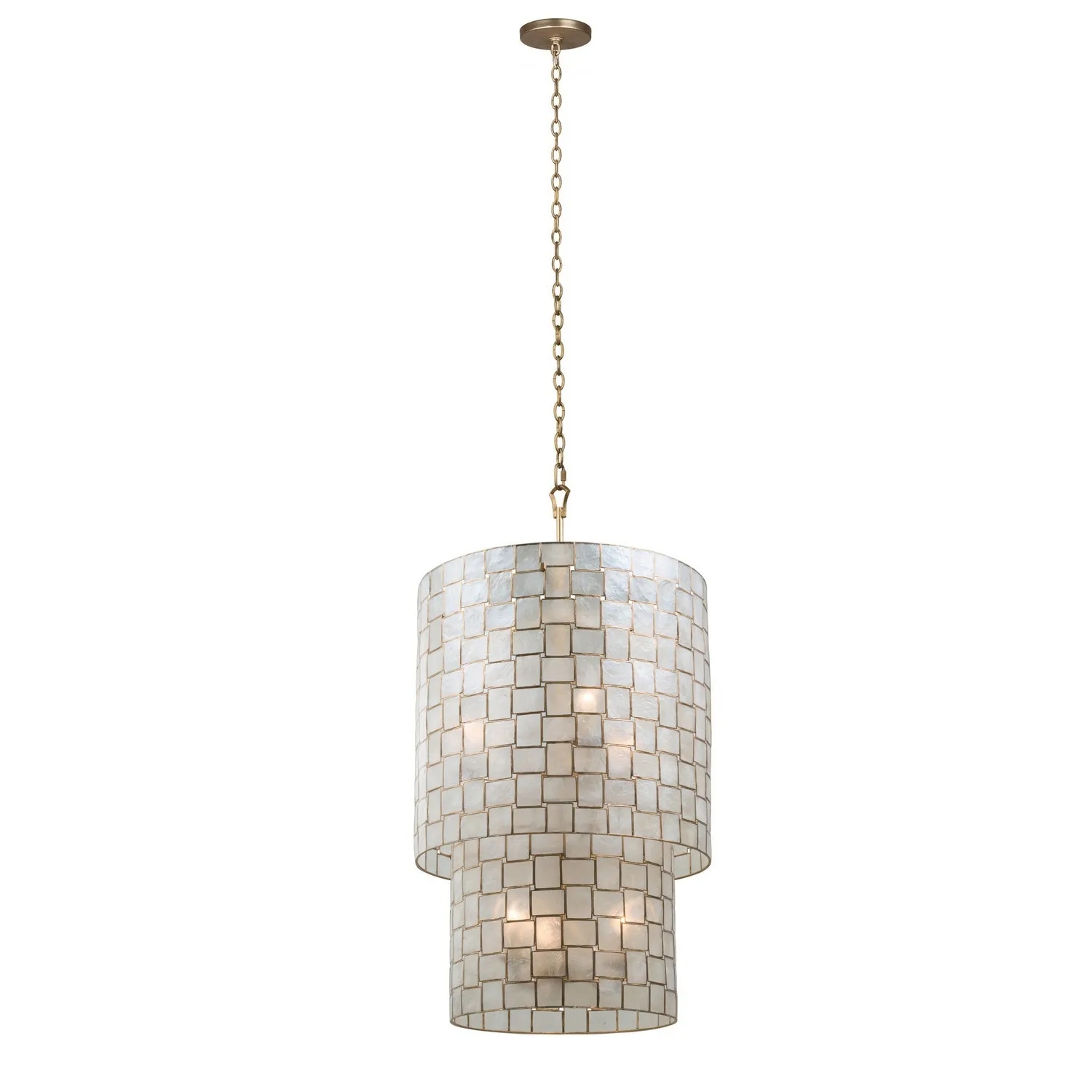 Roxy Six Light Foyer Pendant in Oxidized Gold Leaf