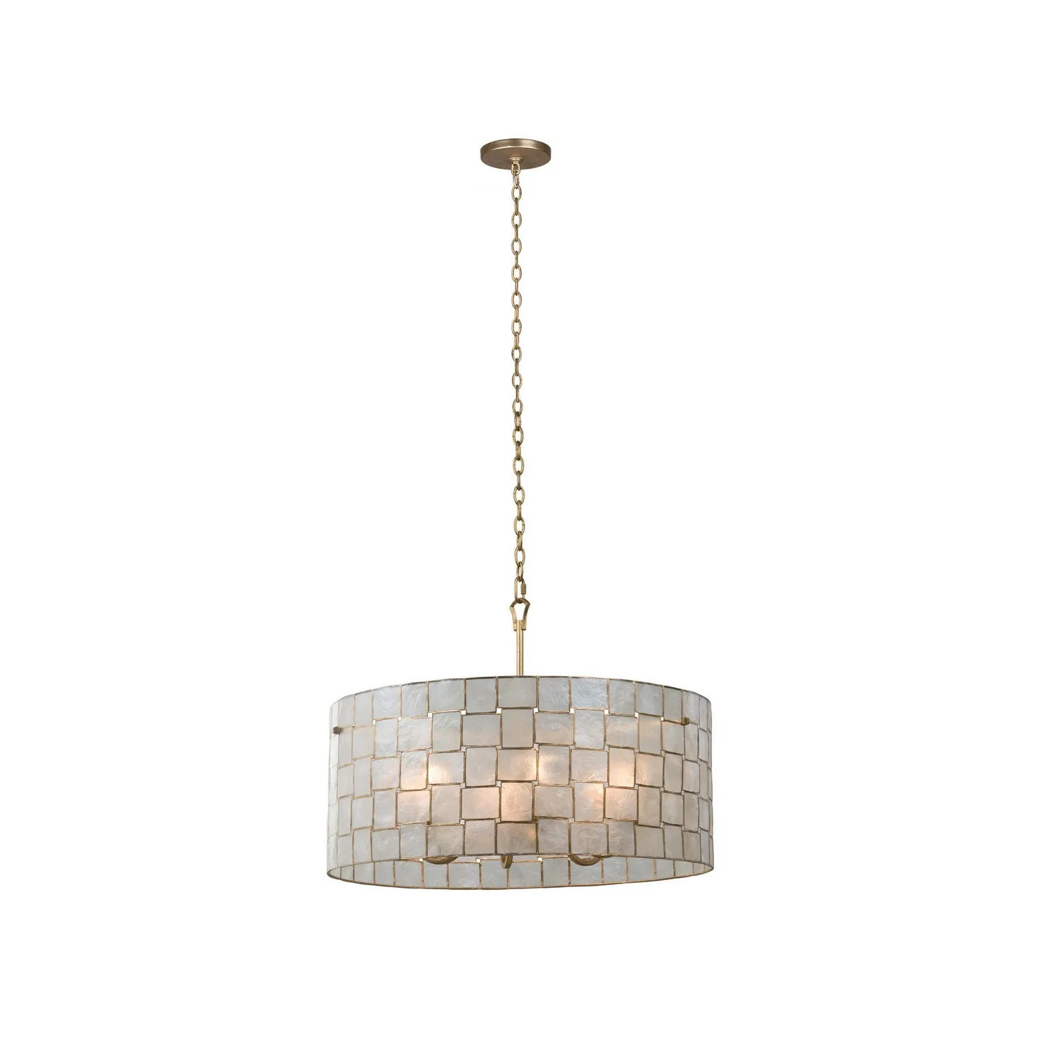 Roxy Six Light Pendant in Oxidized Gold Leaf