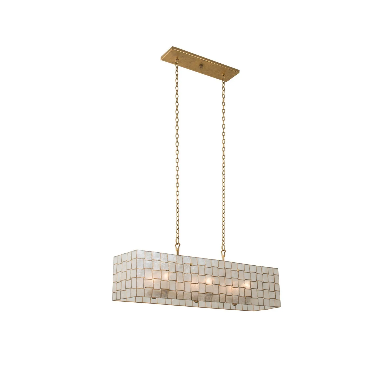 Roxy Six Light Island Pendant in Oxidized Gold Leaf
