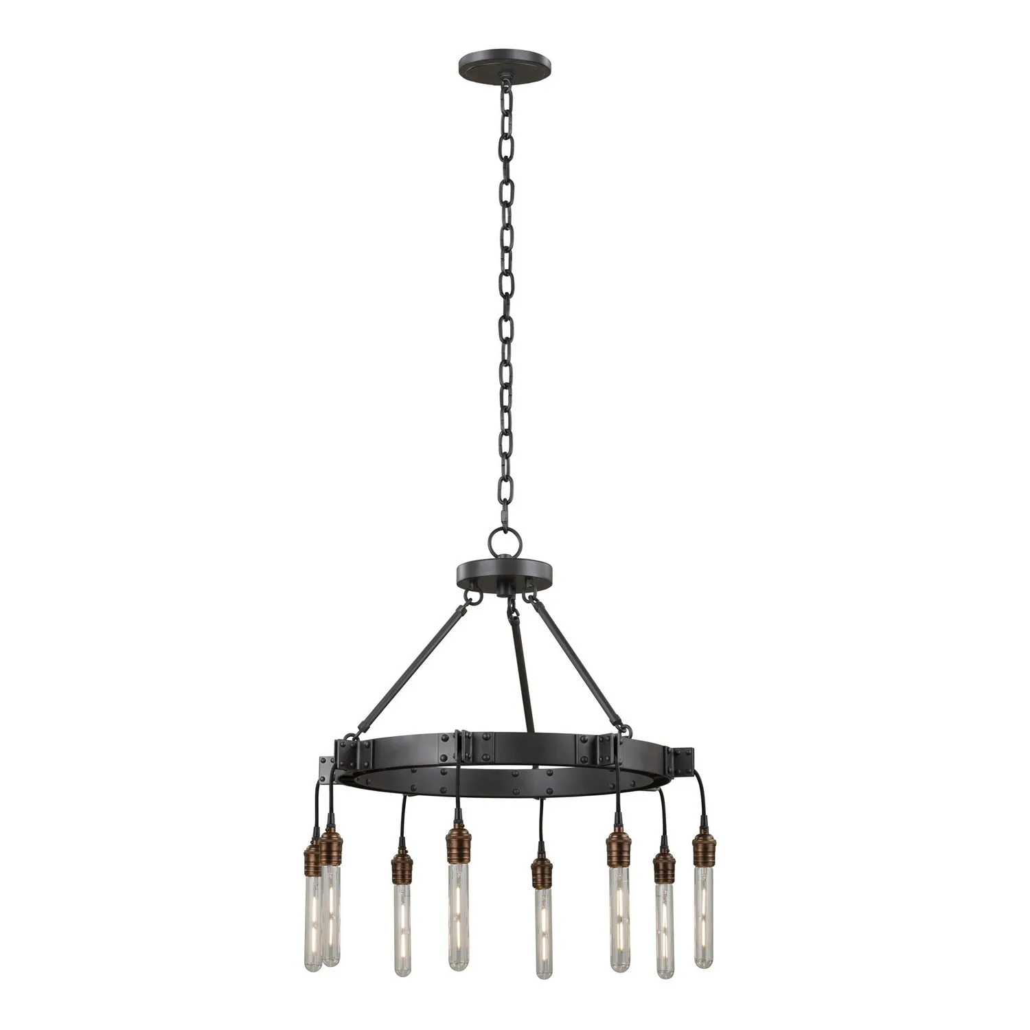 Stuyvesant Eight Light Chandelier in Matte Gun Metal