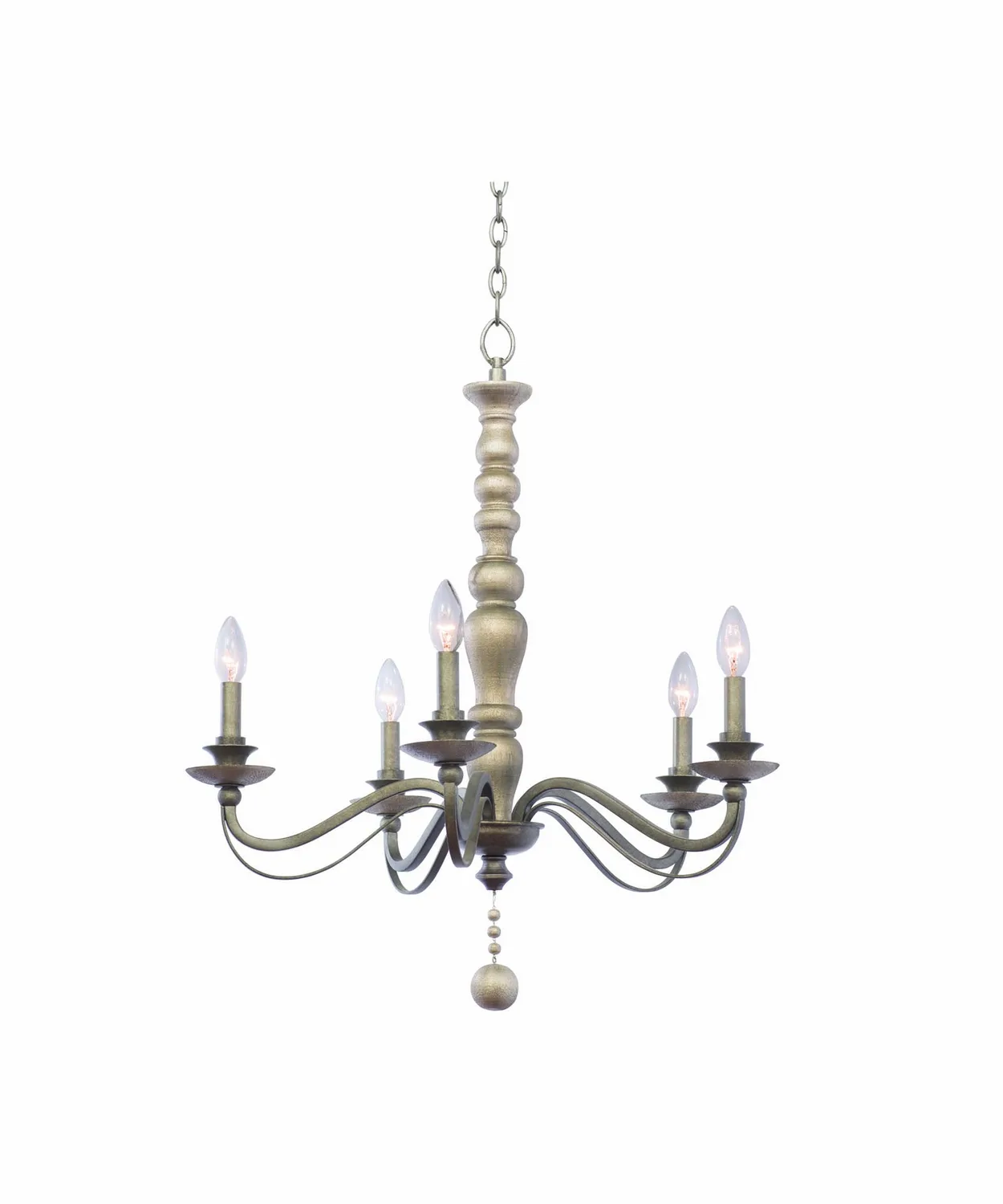 Colony Five Light Chandelier in Dune Silver