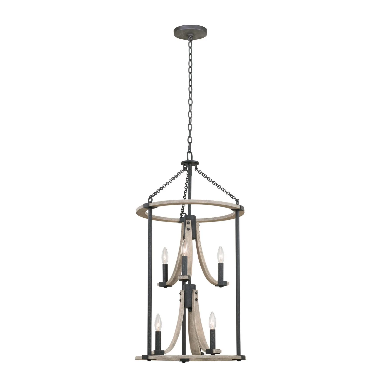 Middleton Six Light Foyer Pendant in Natural Iron