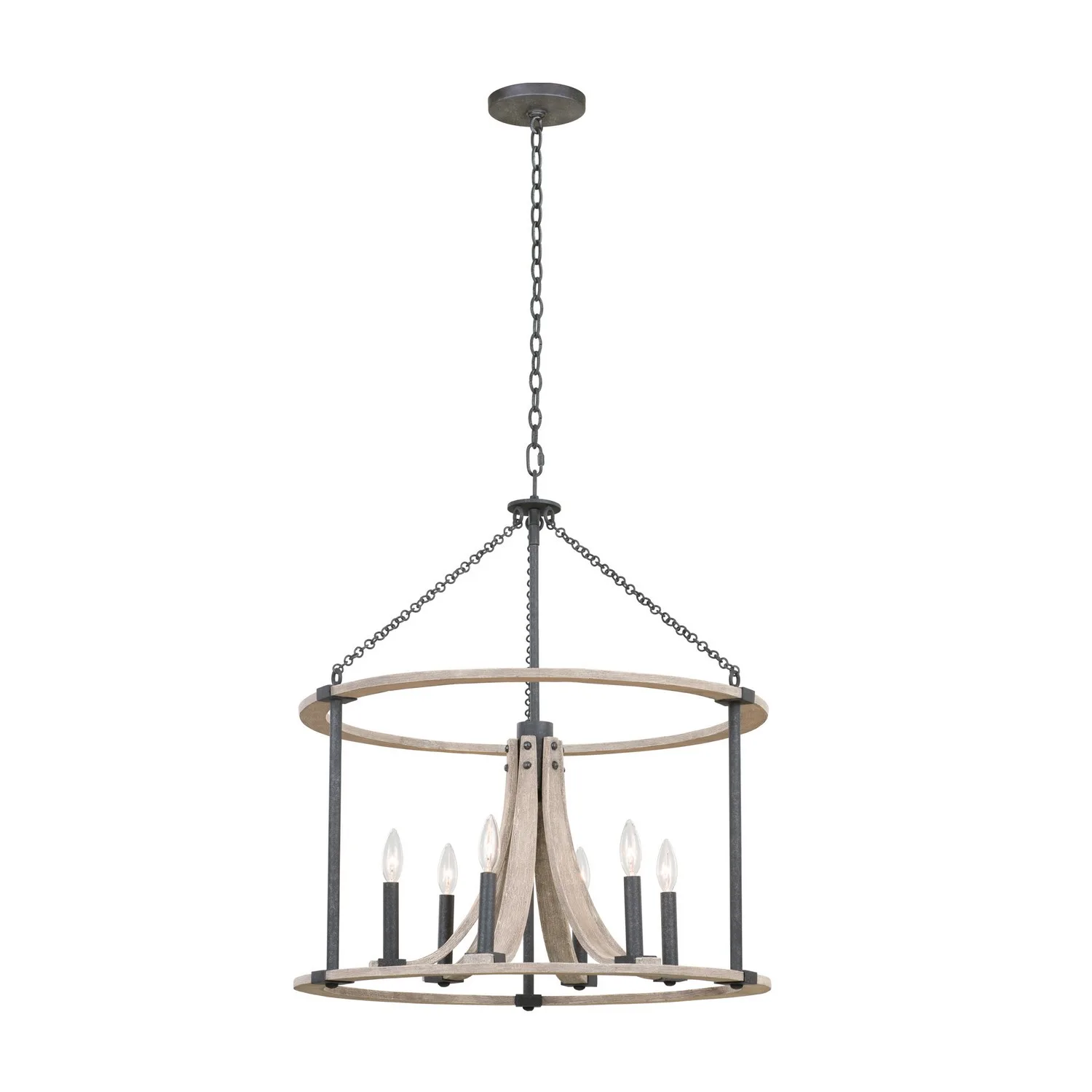 Middleton Six Light Pendant in Natural Iron