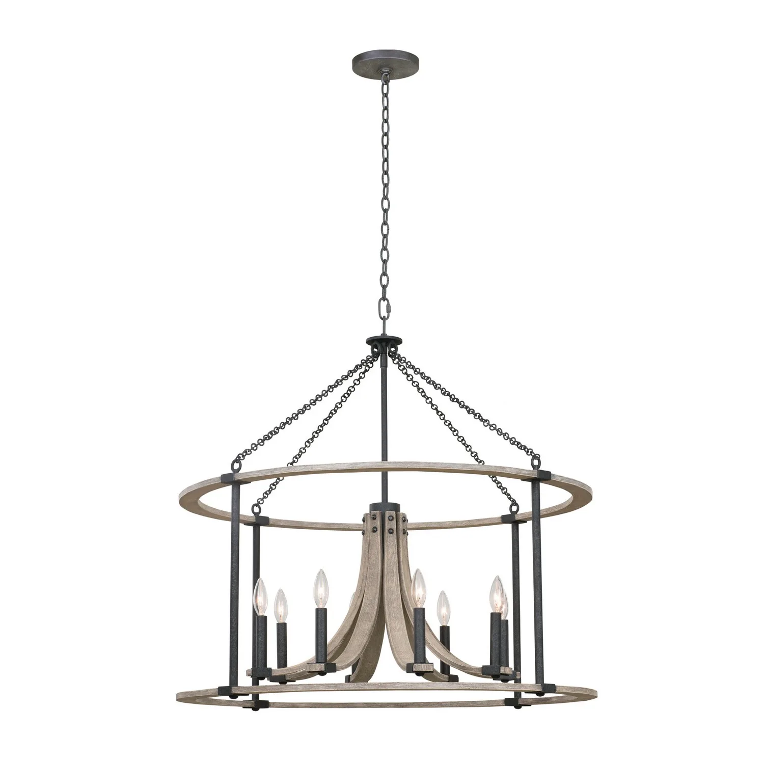 Middleton Eight Light Pendant in Natural Iron